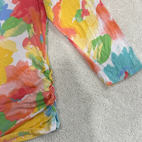Ruby Rd. Colorful Floral Long Sleeve Top🍓🍋🫐🍊🥝🍑 - Picture 4 of 14